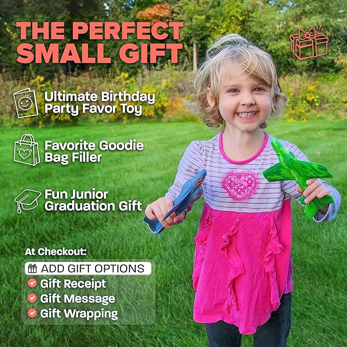 Airplane Toys for Kids: Stars & Stripes Foam Glider Plane Toy For Boys & Girls - USA Flag Design