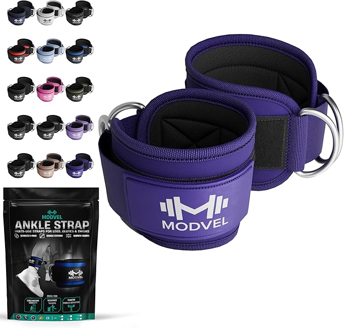 Modvel Gym Ankle Strap for Cable Machines ??Glute & Leg Kickback Ankle Straps for Gym Workouts