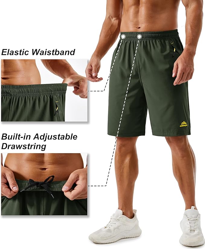 TACVASEN Men's Running Athletic Shorts 9" Quick Dry Workout Gym Shorts Lightweight Summer Shorts 3