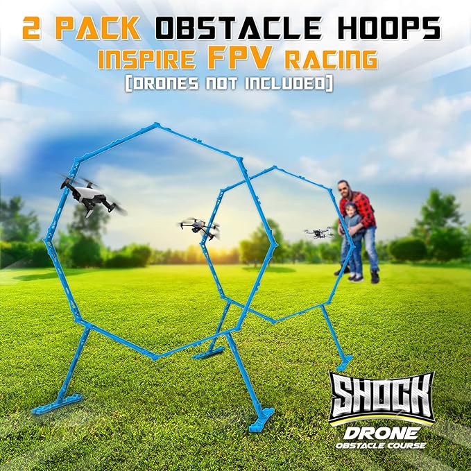 Drone Obstacle Course, Includes 2 Pack Easy to Build Obstacle Hoop, FPV Racing Drone Loop Gate