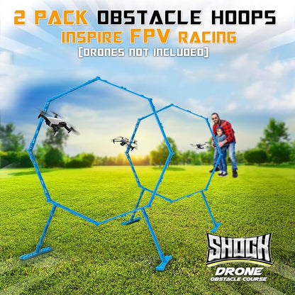 Drone Obstacle Course, Includes 2 Pack Easy to Build Obstacle Hoop, FPV Racing Drone Loop Gate