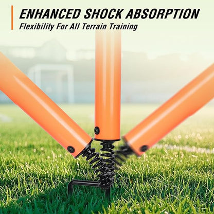 Hikeen Telescopic Length Soccer Poles Fixed & Collapsible Options Agility Training Hurdles and
