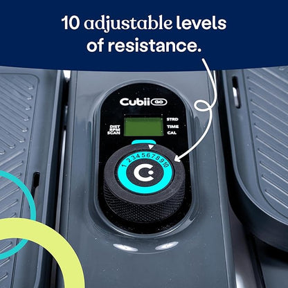 Cubii GO - Under Desk Elliptical Bike Pedal Exerciser, with LCD Fitness Tracker Screen, Adjustable