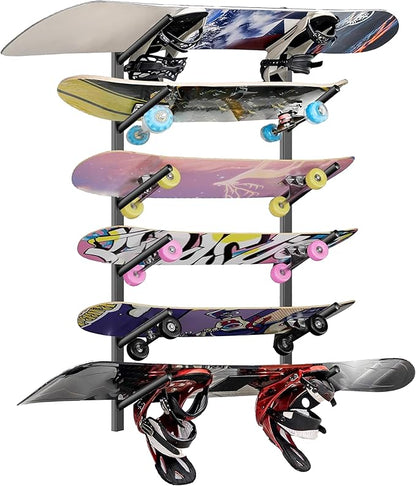 Skateboard Rack Wall Mount ??Skateboard Wall Hanger, Snowboard Display Wall Mount, Ski Holder |