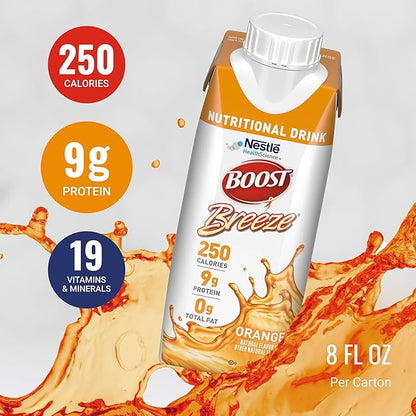 BOOST Breeze Clear Nutritional Drink - 250 Calories - 19 Vitamins & Minerals - 9 g Protein