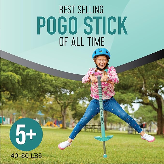 Flybar Maverick Pogo Stick for Kids Ages 5+, 40 to 80 Pounds, Perfect for Beginners, Easy Grip