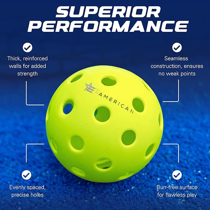 EP American Outdoor Pickleballs USAPA Approved | Made in USA with Durable Design |