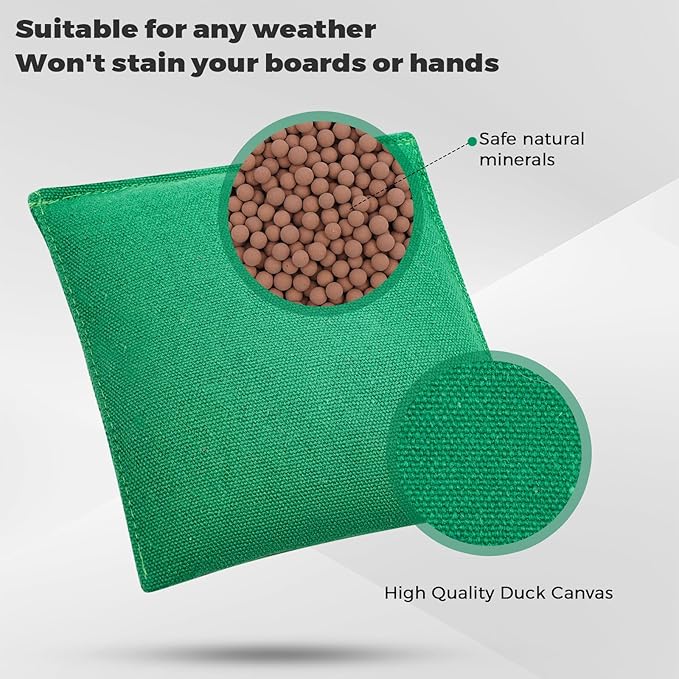 Set of 8 Regulation Cornhole Bags Double Sided, Weather Resistant Bean Bags for Cornhole Toss Game