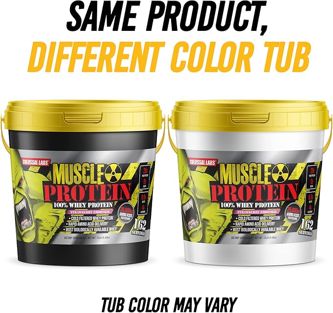 Muscle Protein Whey Powder [12 lbs/Pack of 1]??Cold Filtered, 25g Pure Protein, 6.6g BCAAs
