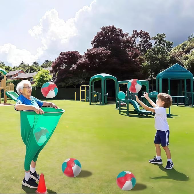 Giant Granny Pants Toss Game Set - Funny Outdoor Party Game with 1 Pair of Giant Pants, 6 Bouncy