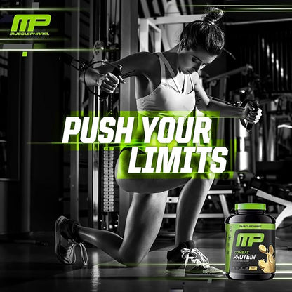 MusclePharm Combat Protein Powder, Banana Cream Flavor, Fuels Muscles for Productive Workouts, 5