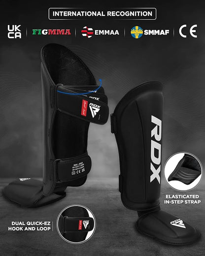 RDX Shin Guards Kickboxing Muay Thai, SATRA SMMAF Approved, Premium Maya Hide Leather, Leg Instep