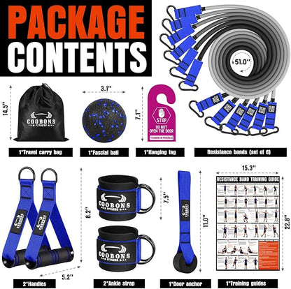 Heavy Resistance Bands for Working Out, 300LBS Exercise Bands with Handles, Workout Bands for Men