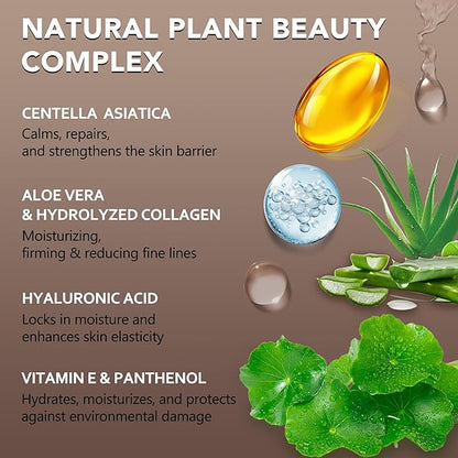 Forehead Smile Line and Neck Herbal Wrinkle Patches with Centella Asiatica, Aloe, Hyaluronic Acid