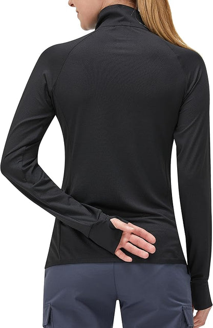 Women's UPF 50+ UV Sun Protection Clothing Long Sleeve Athletic Hiking Shirts Lightweight SPF Zip