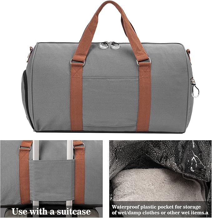Kuston Sports Gym Bag with Shoe Compartment&Wet Pocket,Travel Duffel bag,Weekend Bag,Workout Bag