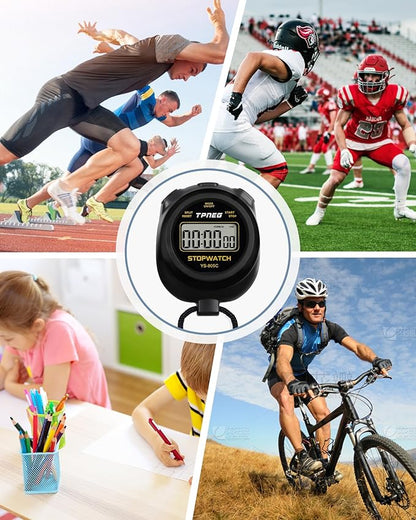 Simple Stopwatch Timer - Easy to Use, Set Up, Read, and Carry - Large Display - On/Off, AAA Battery