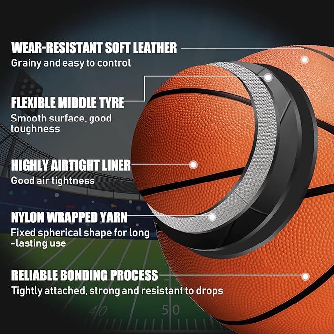 8 Pcs Sports Balls Set Include Basketball Football Soccer Volleyball with 2 Sport Equipment Bags 2