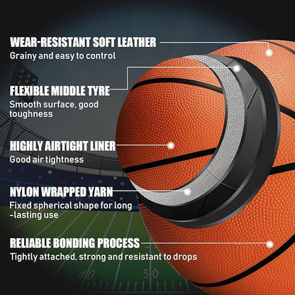 8 Pcs Sports Balls Set Include Basketball Football Soccer Volleyball with 2 Sport Equipment Bags 2