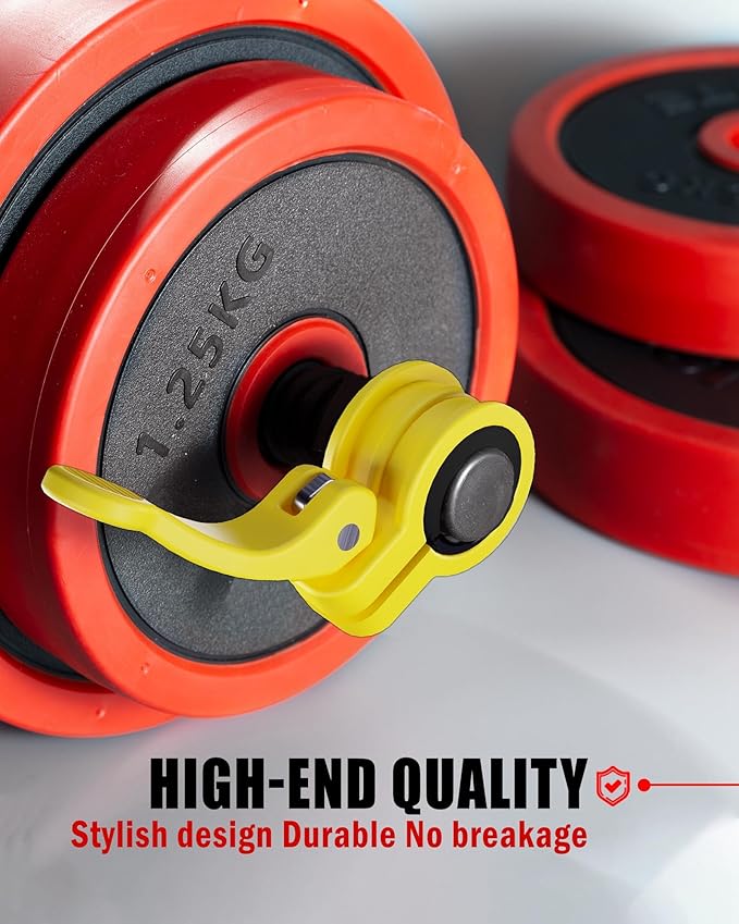 Narrow Barbell Clips 2.5cm Width for Olympic Bars, 0.9-1.18inch Adjustable Weight Clamps, Quick