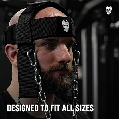 Gymreapers Neck Harness Weight Lifting - Neck Trainer Workout Equipment - Heavy Duty Stainless