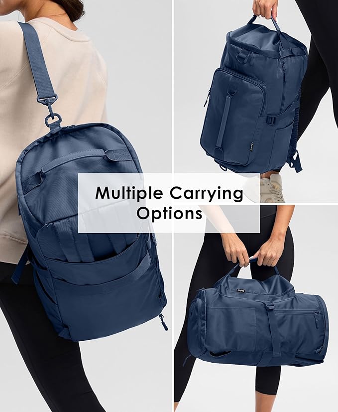 Gym Bag for Women Workout Gym Backpack with Shoe Compartment Sports Duffel Bag Multiple Pockets 30L