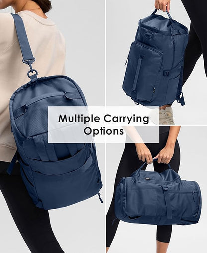 Gym Bag for Women Workout Gym Backpack with Shoe Compartment Sports Duffel Bag Multiple Pockets 30L