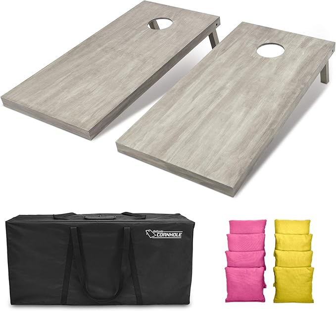 GoSports 4 ft x 2 ft Regulation Size Wooden Cornhole Boards Set - Includes Carrying Case and Bean