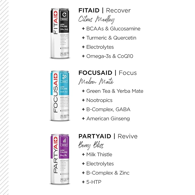 FITAID Post Workout Recovery Drink, Strawberry Lemonade, BCAAs, Glucosamine, Electrolytes, All In