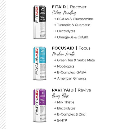FITAID Post Workout Recovery Drink, Strawberry Lemonade, BCAAs, Glucosamine, Electrolytes, All In