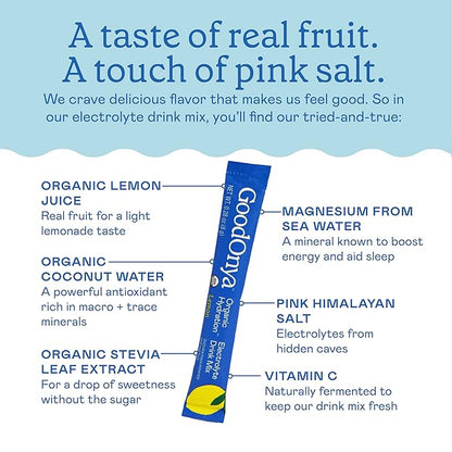 Organic Hydration Electrolyte Drink Mix, Certified Organic Hydration Powder, Non-GMO, Biochecked