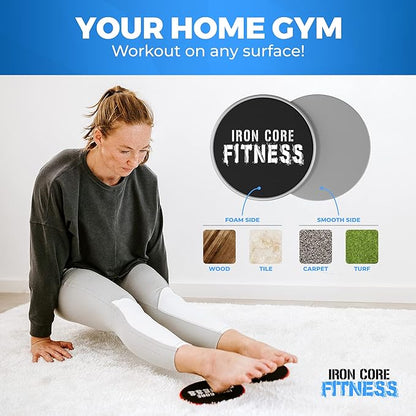 Core Sliders for Working Out, Dual Sided Exercise Gliding Discs for Use on All Surfaces, Ultimate