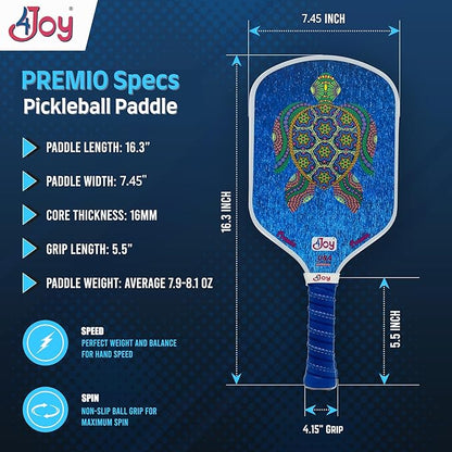 4Joy Pickleball Paddle Premio Series - Thermoformed Premium T700 Carbon Fiber Pickleball Paddless