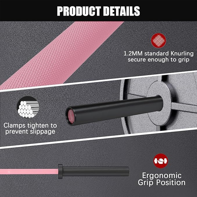 PROOFGOLD 6.6ft/7ft Olympic Barbell Bar 35Lb(15kg)/45LB(20kg) Barbell,Bench Press Bar for Squats