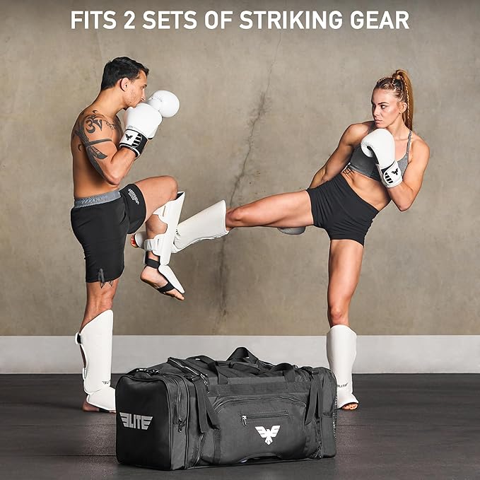 Elite Sports Monster MMA Duffel Bag – Large 44L Cordura Sports Bag w/Mesh Shoe Compartment &