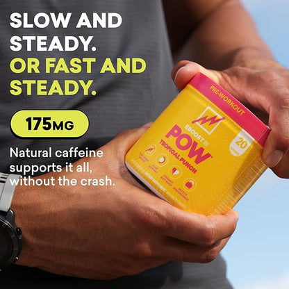 EBOOST POW Natural Pre Workout Powder ??20 Servings - Tropical Punch - A Pre Workout Supplement for