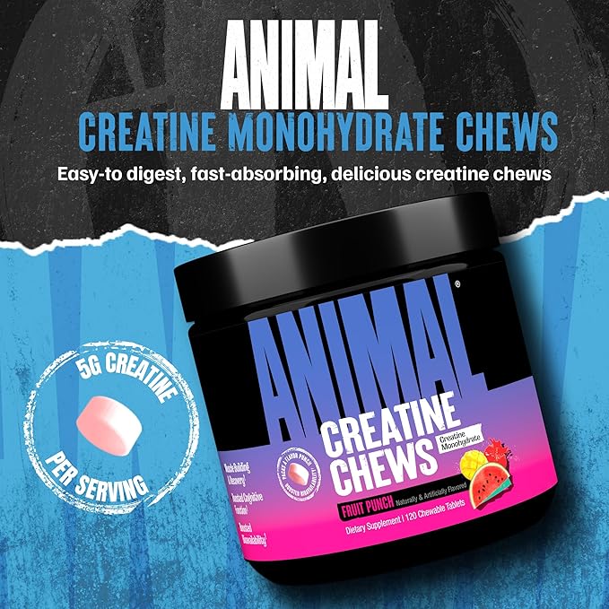 Animal Creatine Chews Tablets - Enhanced Creatine Monohydrate with AstraGin to Improve Absorption