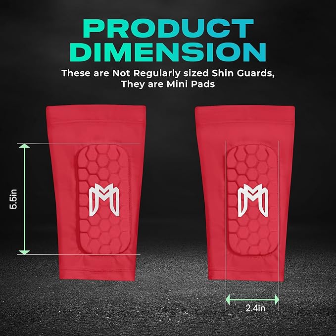 Mini Shin Guards Soccer – Built in Shin Pad Sleeves for Mens, Women, Teens - Small Shin Guards