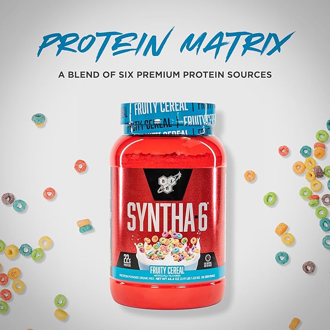 BSN SYNTHA-6 Premium Protein Powder with 6g of Fiber, Whey Protein, Micellar Casein, Milk Protein