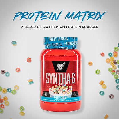 BSN SYNTHA-6 Premium Protein Powder with 6g of Fiber, Whey Protein, Micellar Casein, Milk Protein
