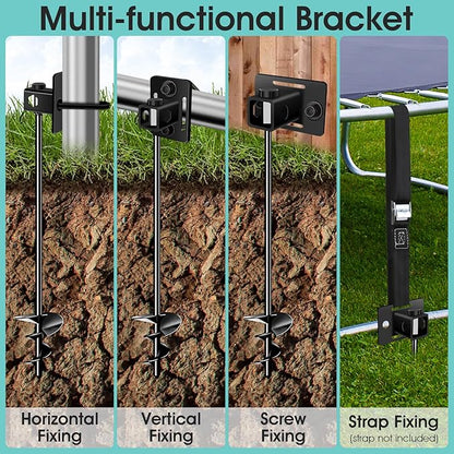 Ground Anchors Screw in Payivsve, Multi-Purpose Trampoline Stakes Heavy Duty, 3" Wider Spiral