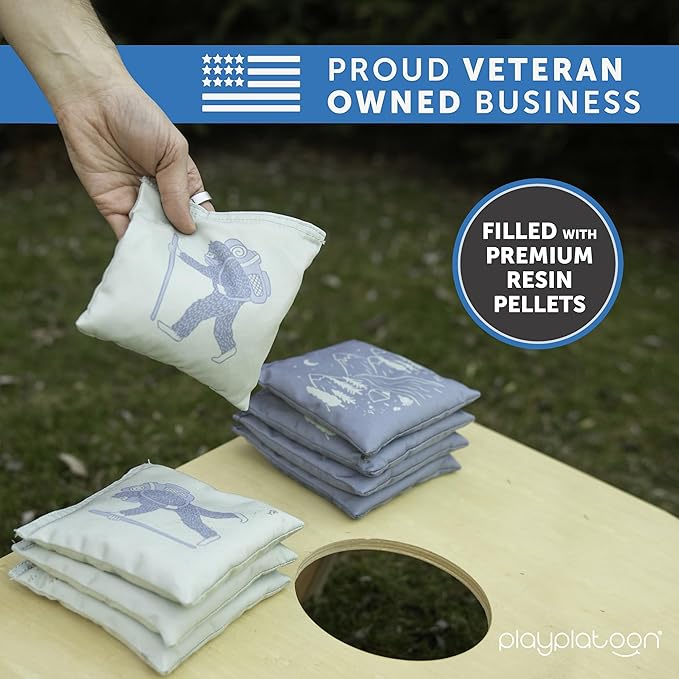 Professional Cornhole Bags - Set of 8 Regulation All Weather Double Sided - Sticky Side/Slick Side
