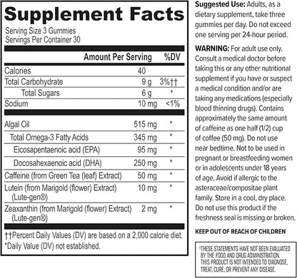 ONNIT Alpha Brain Neuro Focus Gummies - Vegan Gummies with Omega-3s, Lutein, Zeaxanthin & Caffeine