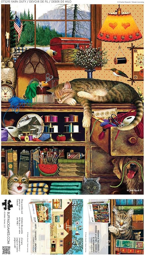 Buffalo Games - Charles Wysocki - Yarn Duty - 750 Piece Jigsaw Puzzle for Adults -Challenging
