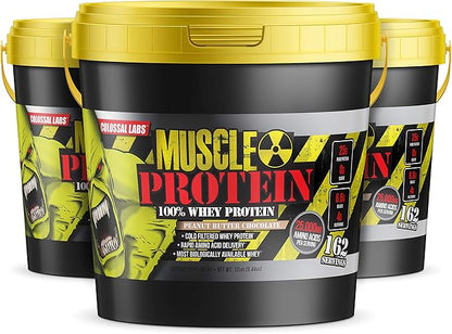 Muscle Protein Whey Powder [12 lbs/Pack of 1]??Cold Filtered, 25g Pure Protein, 6.6g BCAAs