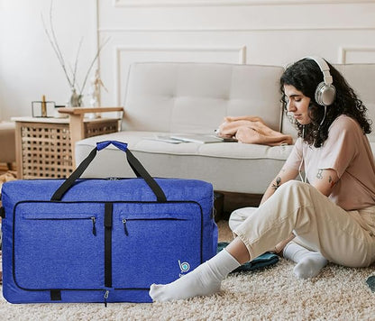 Bago Large Foldable Duffel Bags for Traveling Women & Men - 100L Packable Duffle Bag for Travel