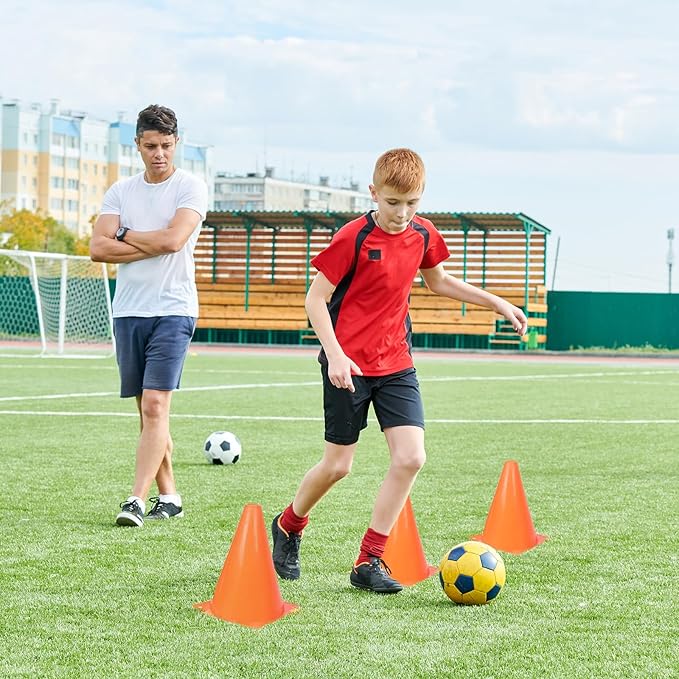 40 Pack Plastic Traffic Cone 7 Inch Small Orange Cones for Sports Soccer Cones Bike Obstacle