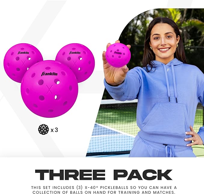 Franklin Sports X-40 Outdoor Pickleballs - Official Ball of USA Pickleball, APP Tour + US Open