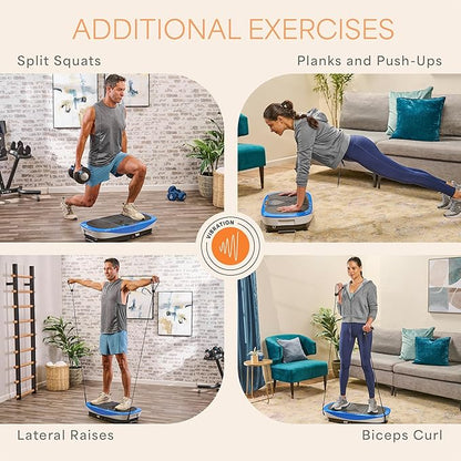 Lifepro Rumblex Max 4D Black Vibration Plate Exercise Machine with Loop Resistance Bands for Home
