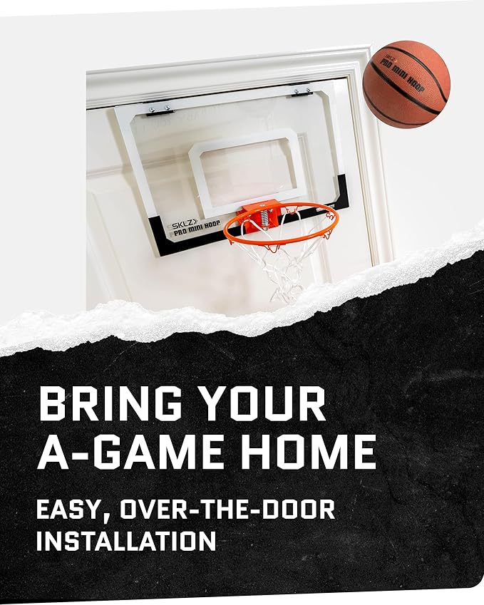 SKLZ Pro Mini Indoor Basketball Hoop - Over The Door ??Portable - Great For Home, Dorms, Offices